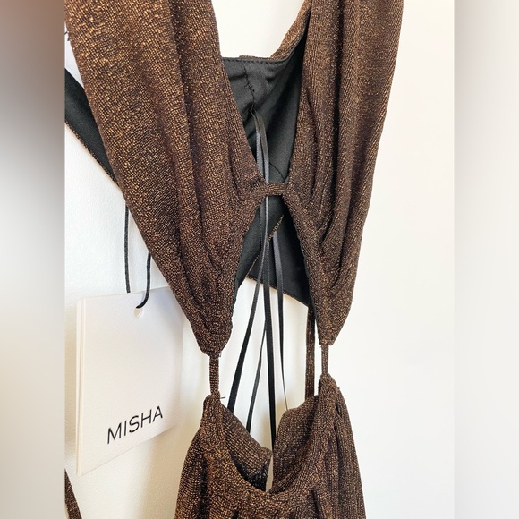 Misha Collection V-Neck Midi Length Dress w/ Tags - Picture 2 of 6